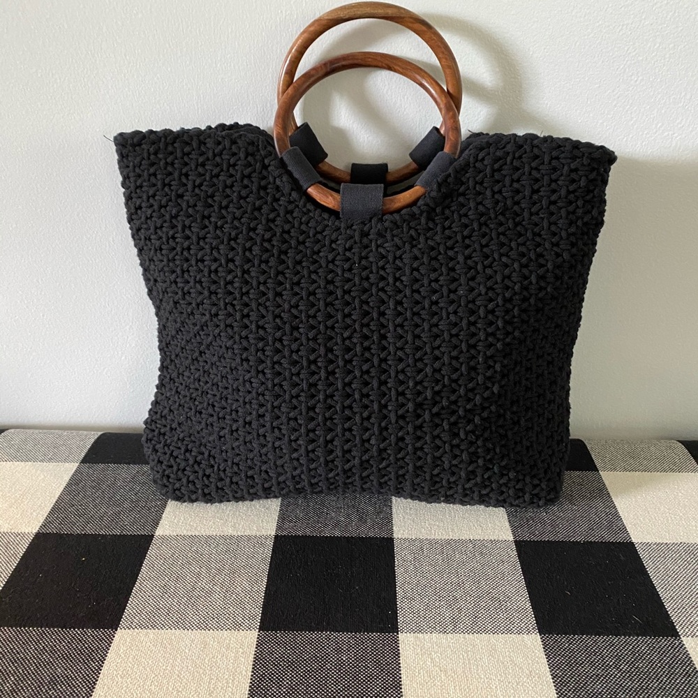 Black crochet/knit bag
